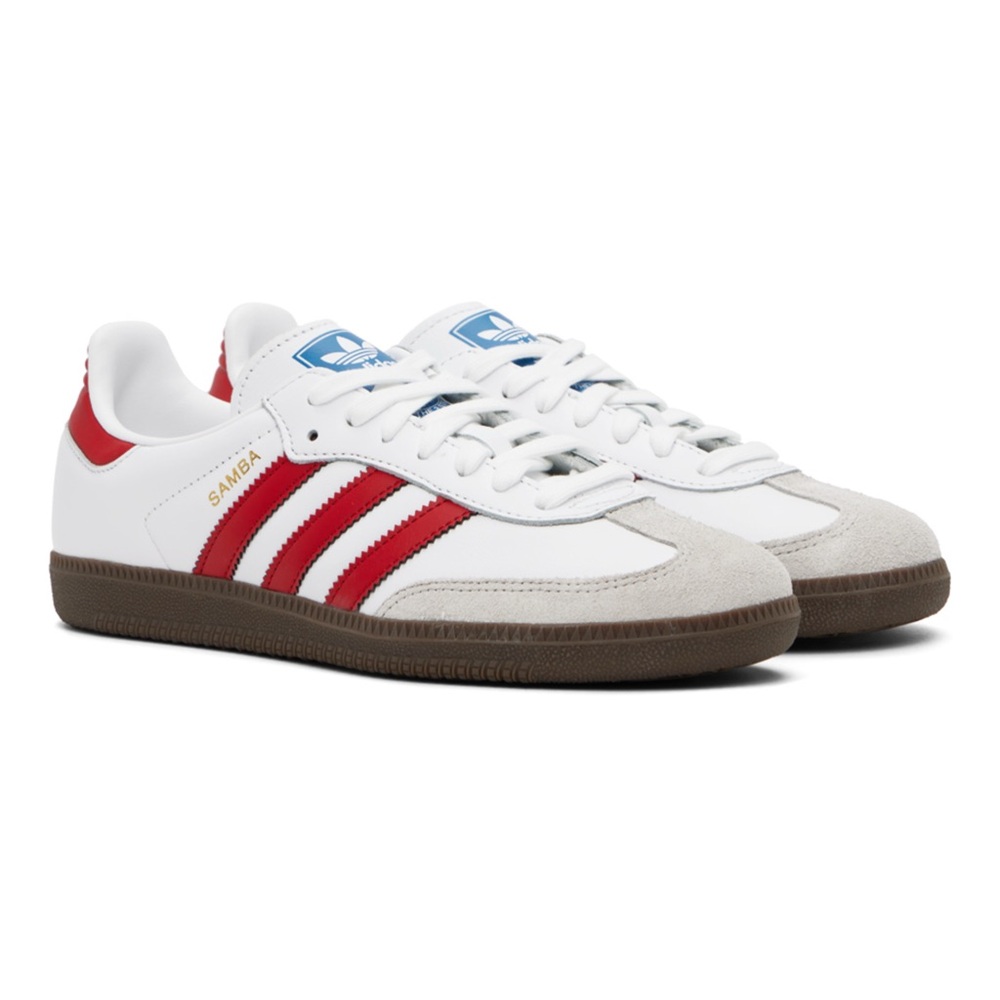Adidas Samba White and Red Sneakers